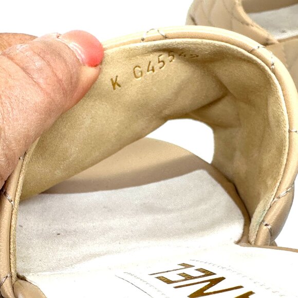 CHANEL 24P Quilted Leather Open Toe Wedge Heel Mule Slide Platform Sandal - Picture 11 of 14